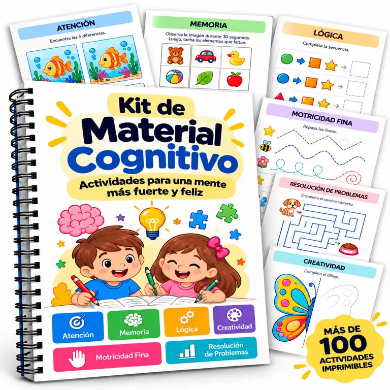 Kit Cognitivo |+120 Actividades para Estimular Atención, Memoria y Concentración